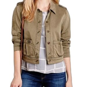 Anthropologie Hei Hei Crop Military Bomber Utility Jacket